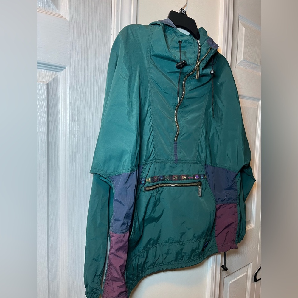 LL Bean Mountain Classic Anorak Jacket Women M Camping Kangaroo Pocket 90s - Picture 3 of 10